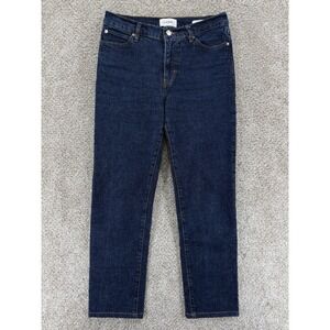 Frame Denim The Borrowed‎ Boyfriend Jean in Taboo Women's 26 Blue High Rise Crop